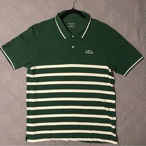 Coach Green and White Polo Shirt